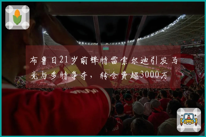 布鲁日21岁前锋特雷索尔迪引发马竞与多特争夺,转会费超3000万